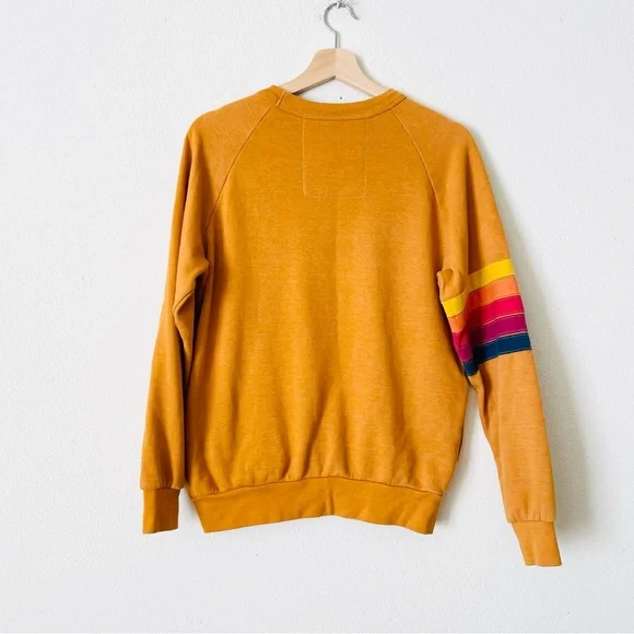 Aviator Nation XS Bolt Stitch Sweatshirt in Nugget gold - Picture 4 of 8